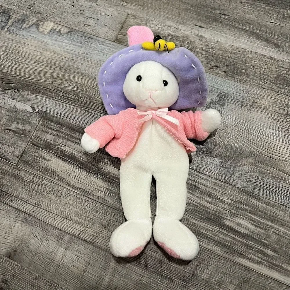 Vintage bunny with bee stuffed animal